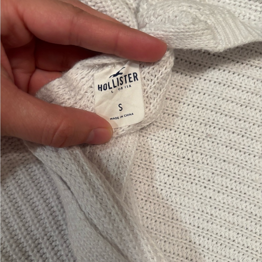 Hollister White Knit Sweater S - Picture 2 of 2